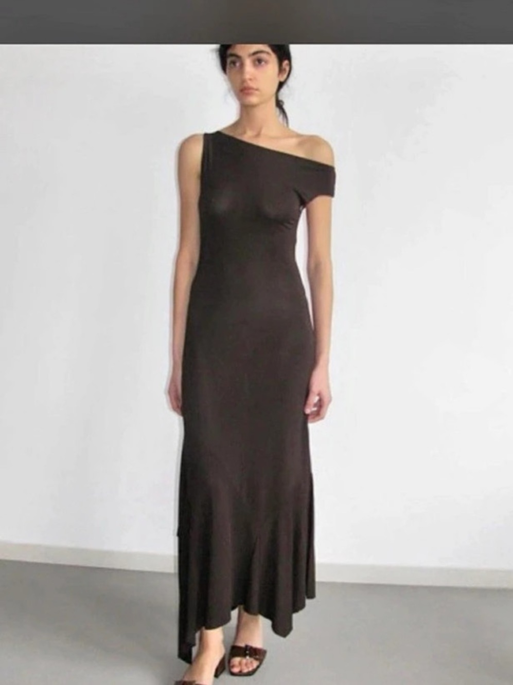 paloma wool Yausi Dress One-Shoulder Maxi in Brown